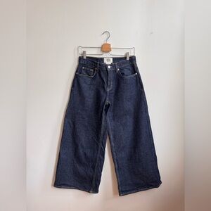 BDG Wide-Leg Low Mid Rise Dark Wash Denim Jeans